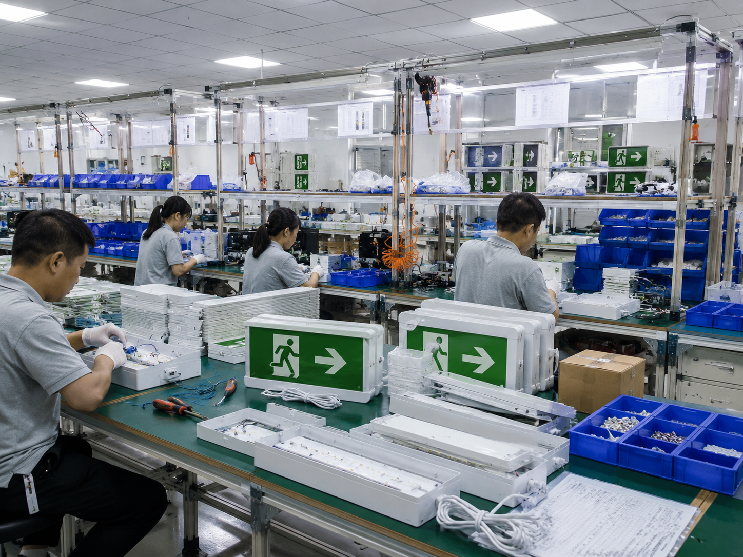 Minglite LED lighting assembly workshop in Ningbo