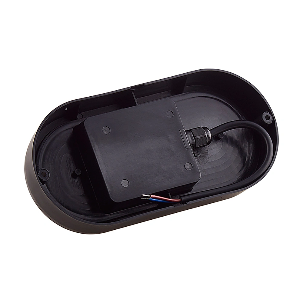 Black oval LED bulkhead light rear wiring structure