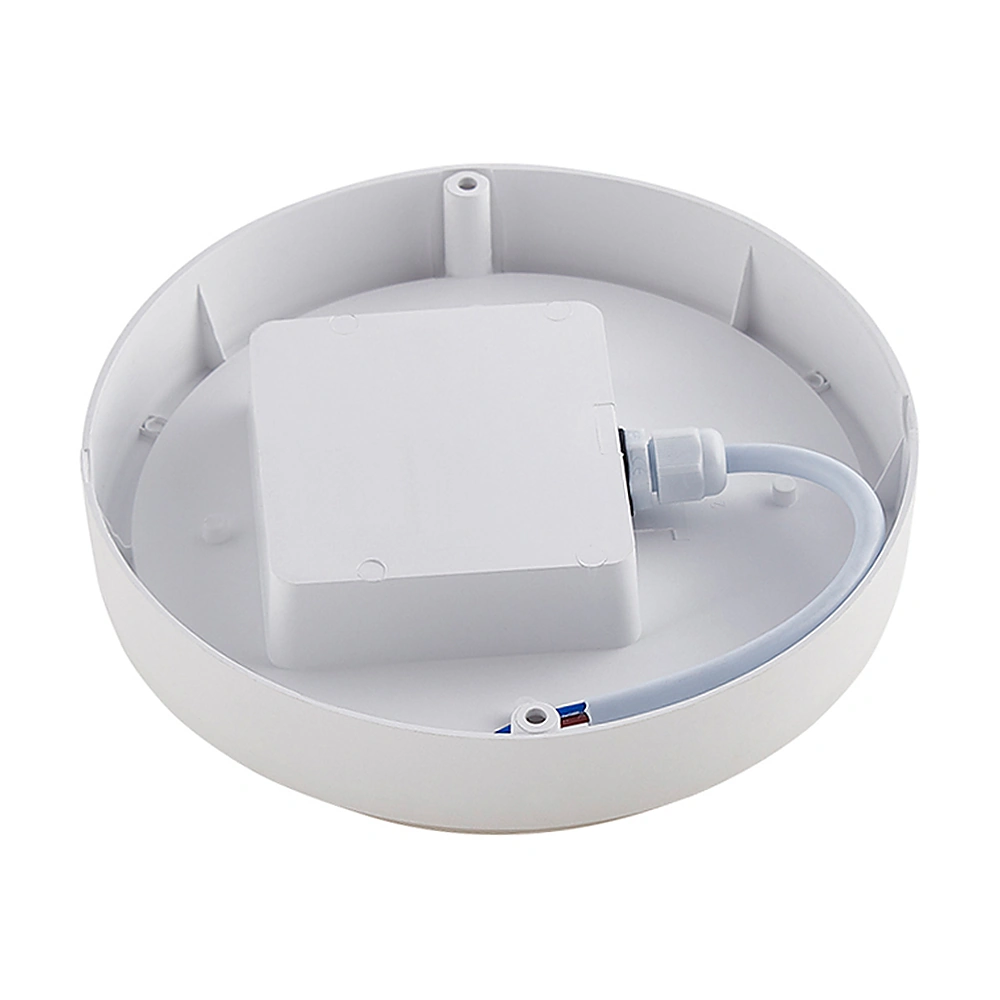White IP65 LED bulkhead light rear cable entry and wiring box