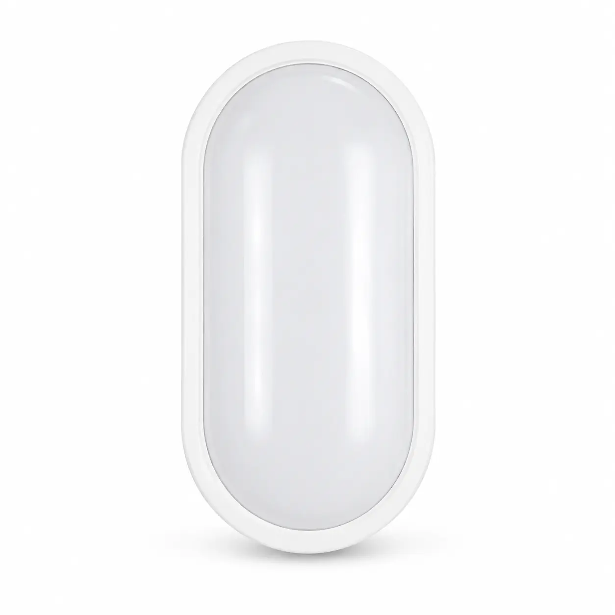 White oval LED bulkhead light for wall mounting