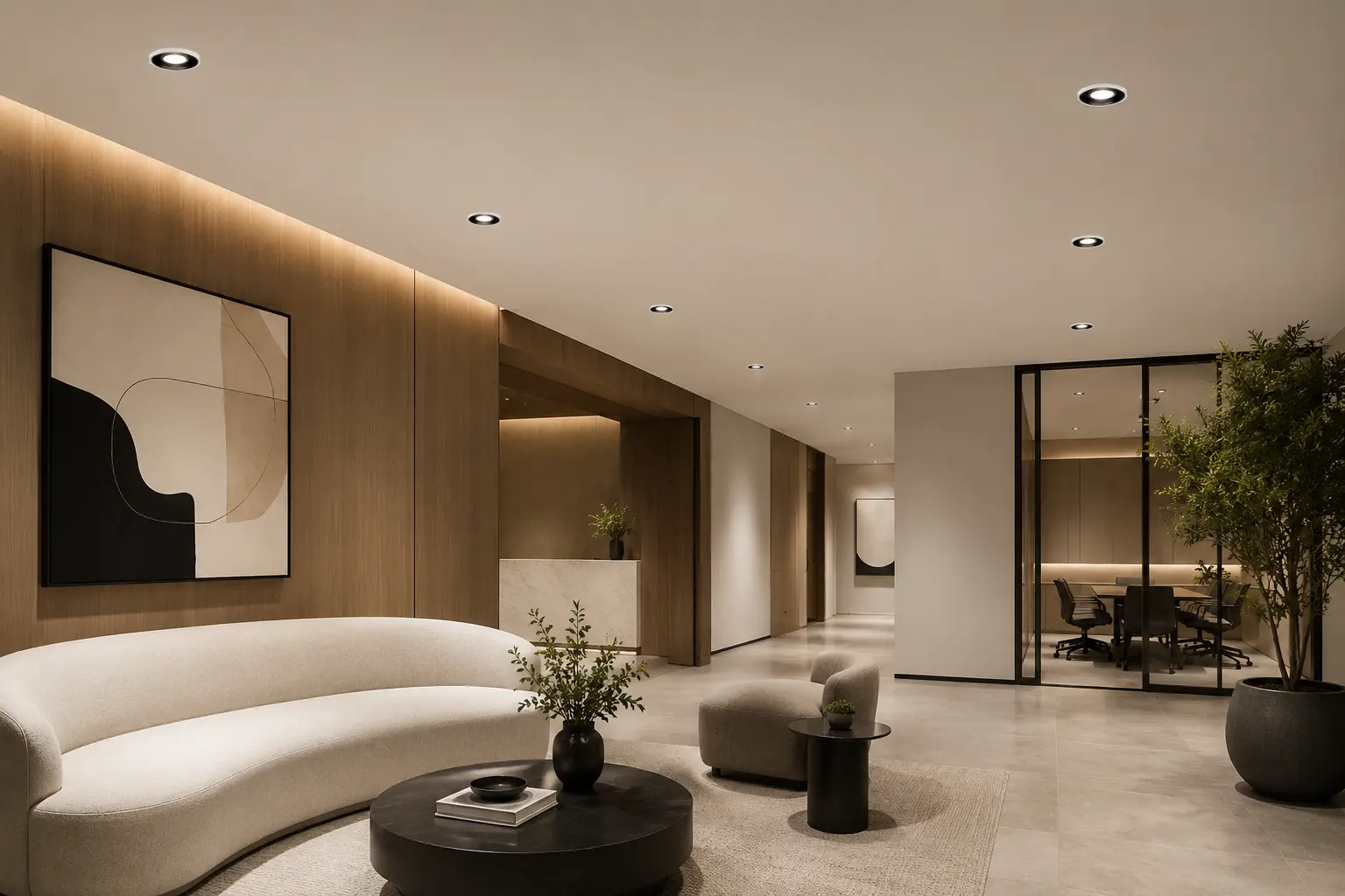 Anti-glare LED downlight with Lifud isolated driver