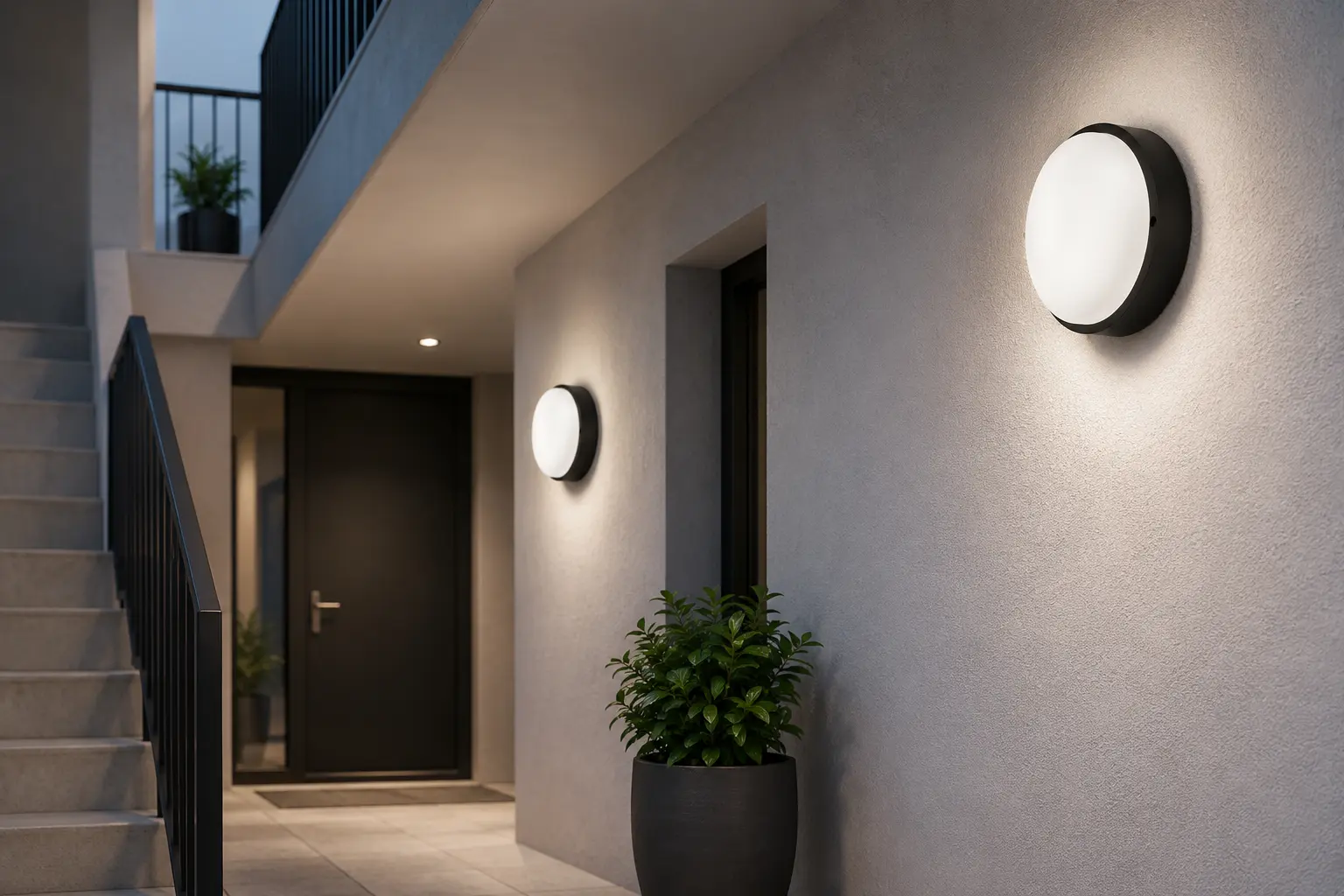 White Round LED Bulkhead Light Application