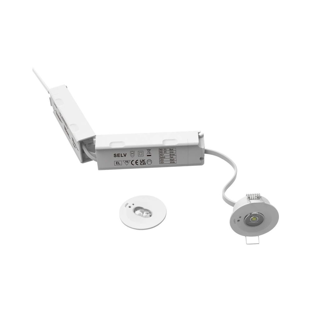 Recessed Open-area lens for LED recessed emergency downlightSpotlight White Kit