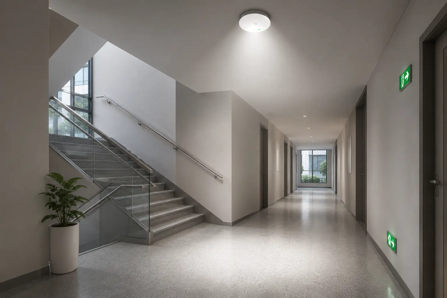round emergency light application