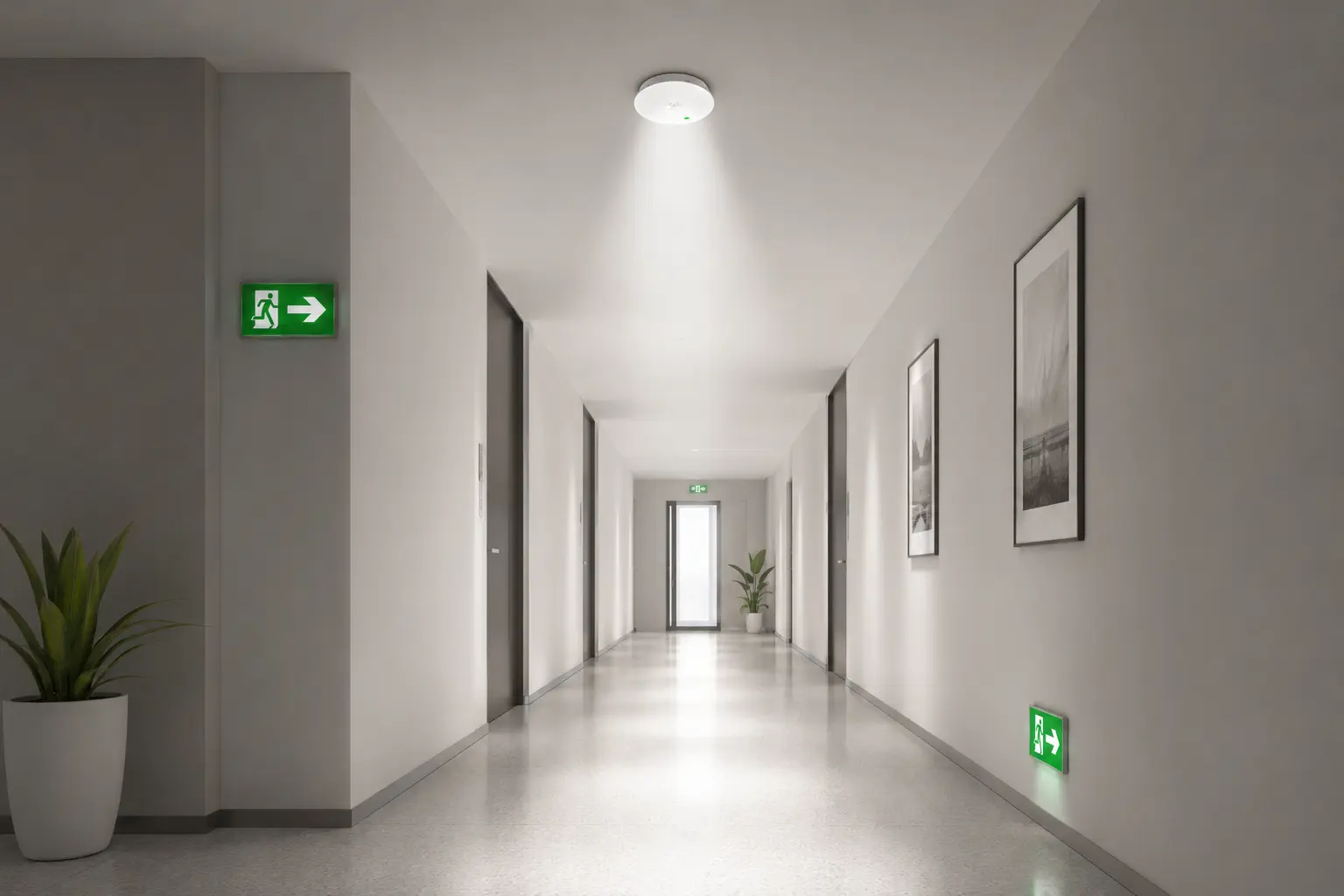 Corridor lens for IP65 emergency light