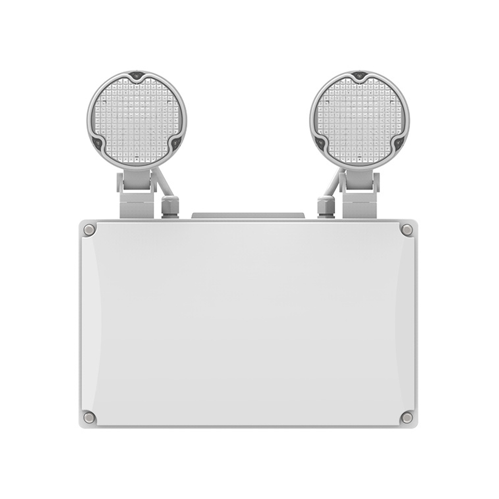 Front view of IP65 twin spot emergency light