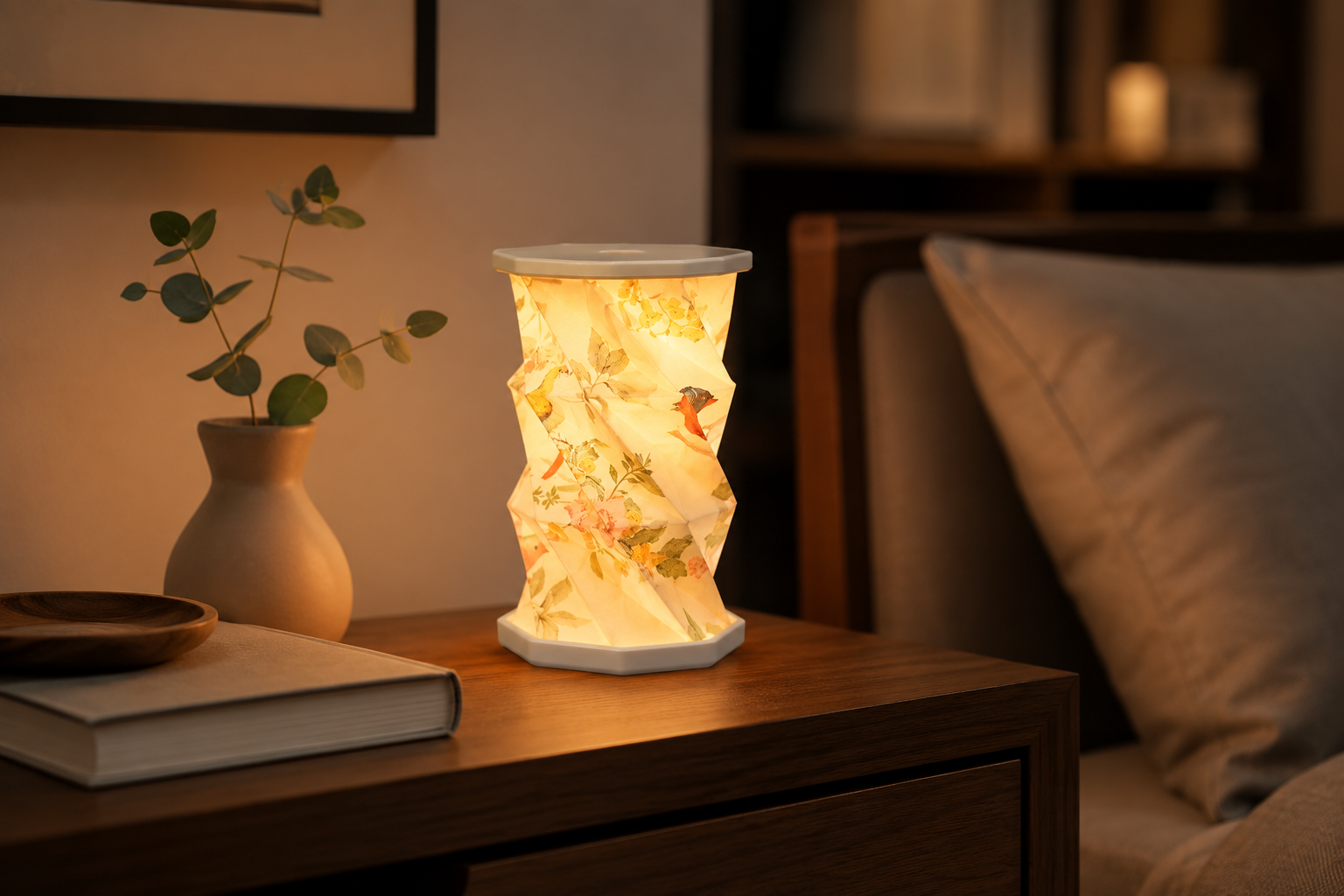 warm-light-rotating-lamp-living room-application